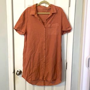 Pink- Denim Shirtdres